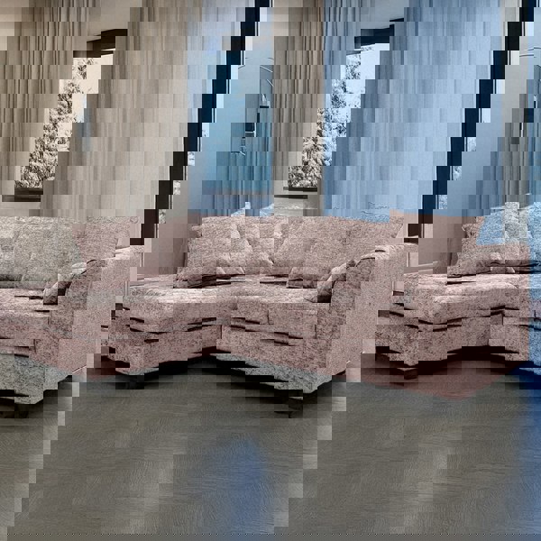 Furnishings For Less Monaco Chenille Fabric 4 Seater L Shaped Corner Sofa