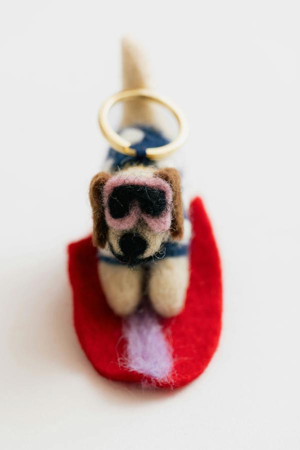 Lily & Me Bowie The Surfing Dog Felt Keyring