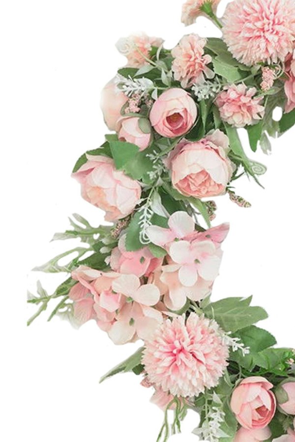 Living and Home Spring Artificial Peony Wreath Mixed Flowers for Wedding Decor
