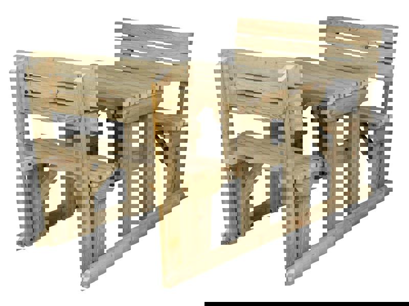 Alders Picnic Table and Benches Set with Backrest – Wooden Outdoor Dining Set for Gardens and Patios