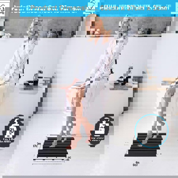 MANTRARAJ Bamboo Bathroom Duckboard Board Bath Shower For Bathroom Showers Bathtubs Floors Anti Slip Bath Mat (Black)