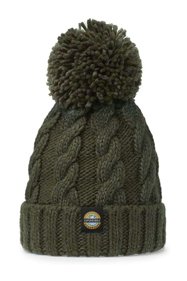 SuperBobble Cable Knit Beanie Bobble Hat - Greenland