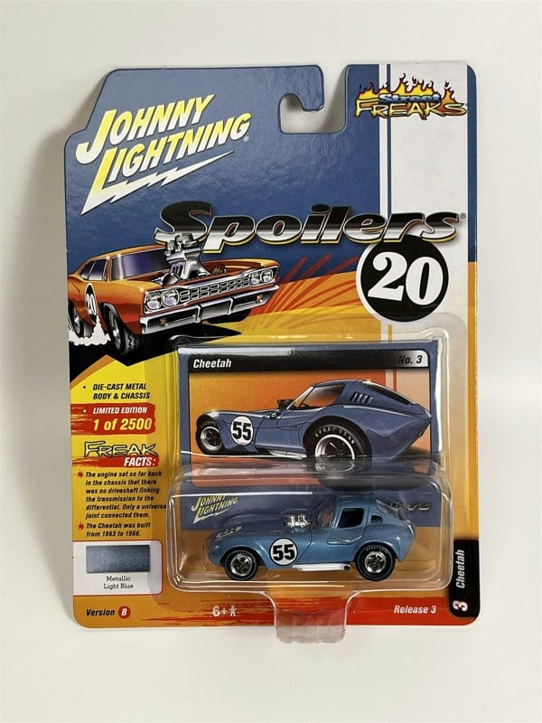 Johnny Lightning Cheetah Metallic Light Blue 1:64 Scale JLSF017B