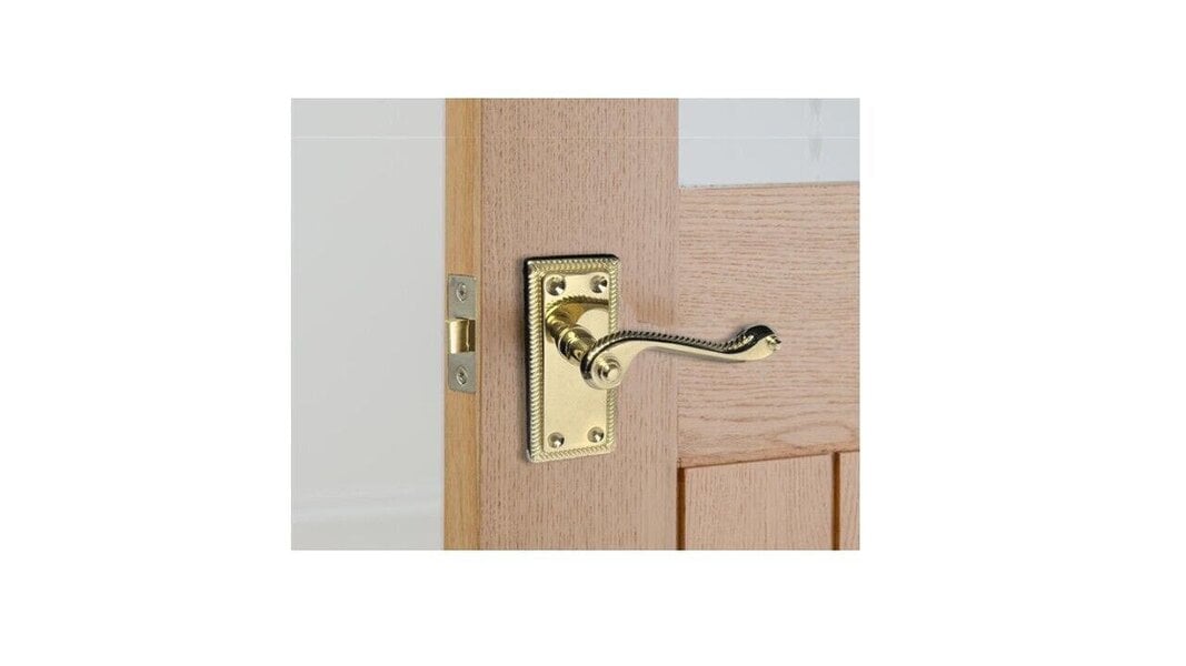 EDH Door Hardware Georgian Style Scroll Brass Finish Door Handles,Internal Door handles,Tubular.