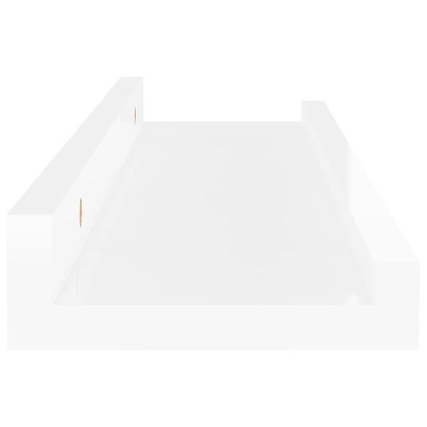 Berkfield Wall Shelves 2 pcs High Gloss White 40x9x3 cm