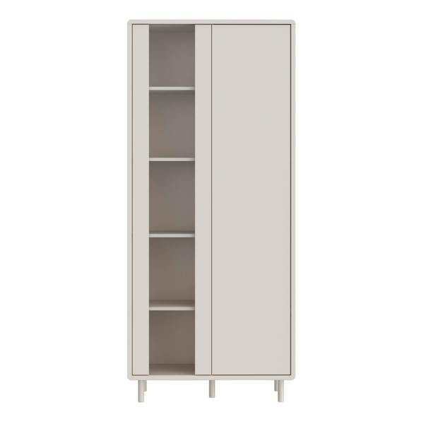 Furniture To Go Playly Tall Storage Cabinet with Door and Concealed Open Shelving in Sand