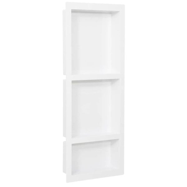 Berkfield Shower Niche with 3 Compartments Matt White 41x99x9 cm
