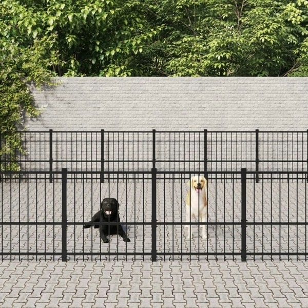 Berkfield Outdoor Dog Kennel Steel 45.16 m�__