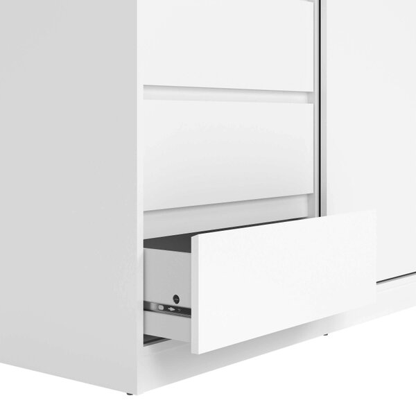 Wyld Haus Budapest White Wooden Wardrobe 2 Doors 3 Drawers