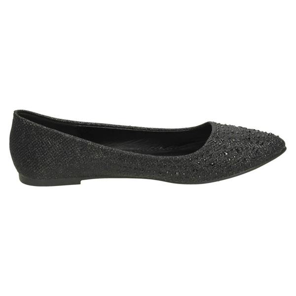 Anne Michelle Ladies Anne Michelle Diamante Flat Ballet Shoe