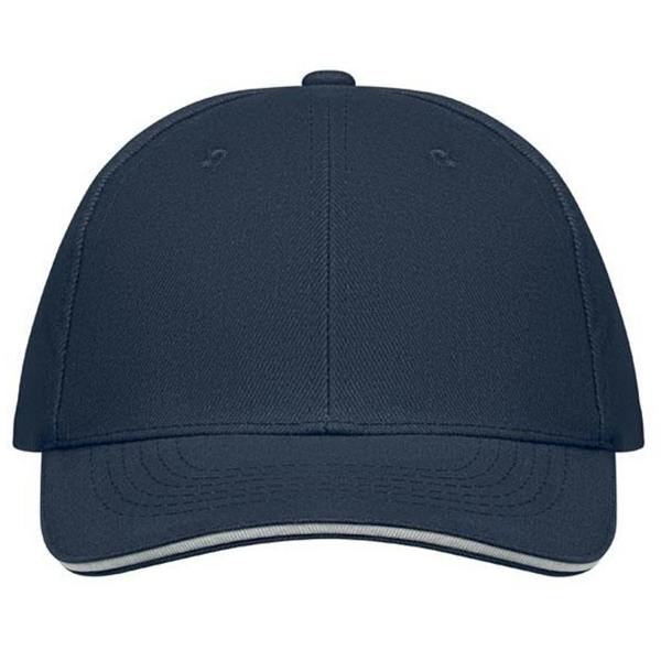 MidOcean Buffalo 6 Panel Baseball Cap - White/Dark Blue - 