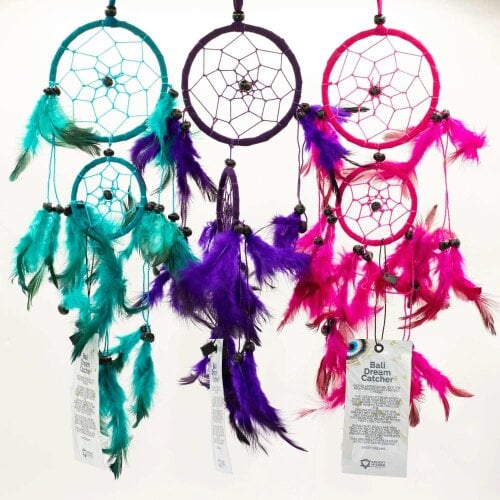 Bobobiy Bali Dreamcatchers - Medium Round - TurqPinkPurp