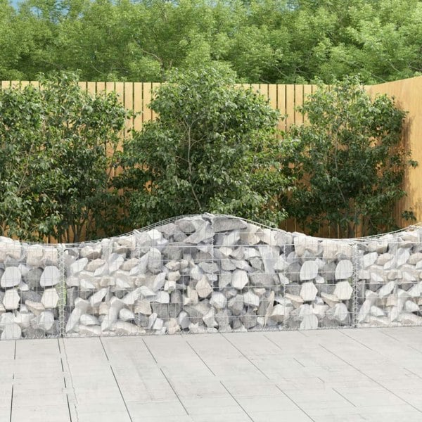 Berkfield Arched Gabion Baskets 3 pcs 200x30x60/80 cm Galvanised Iron