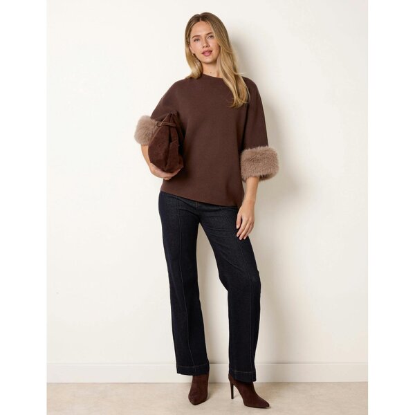 Blue Vanilla Faux Fur Cuff Jumper