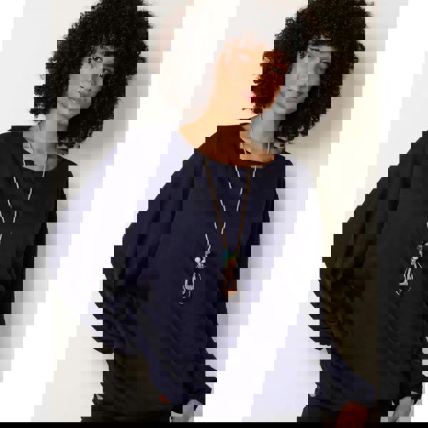 Blue Vanilla Round Neck Elasticated Hem And Sleeve Top