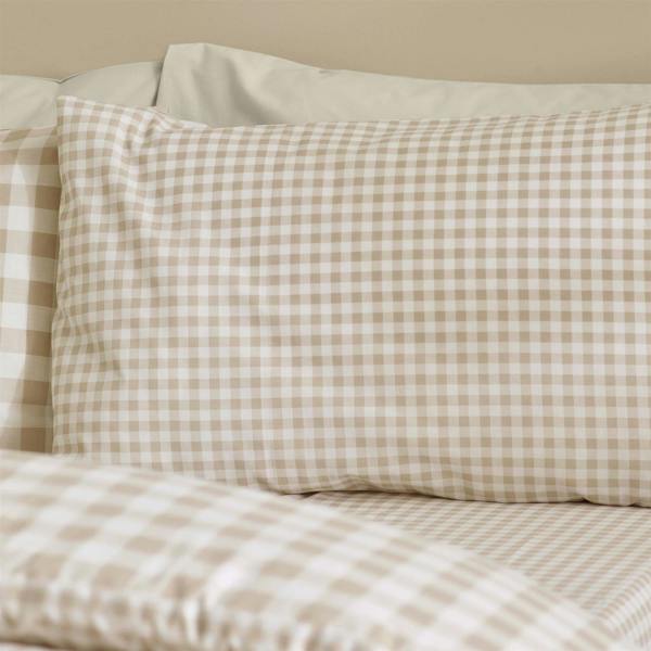 Bamford Gingham Check Natural Duvet Cover Set