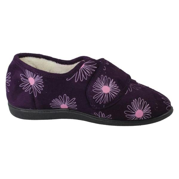 Rosebank Ladies Rosebank Flower Detailed Wide Full Slippers Judith
