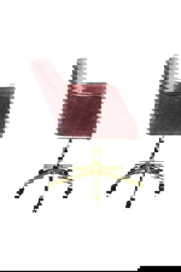 Living and Home Velvet Upholstered Home Office Swivel Chair