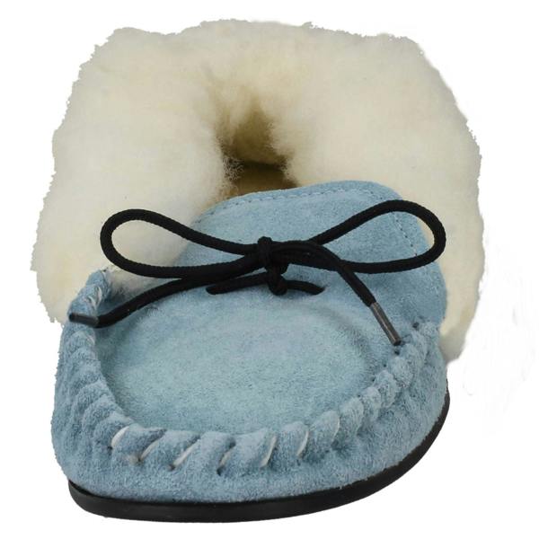 Spot On Ladies Spot On Slip On Slippers Real Suede Moccasin