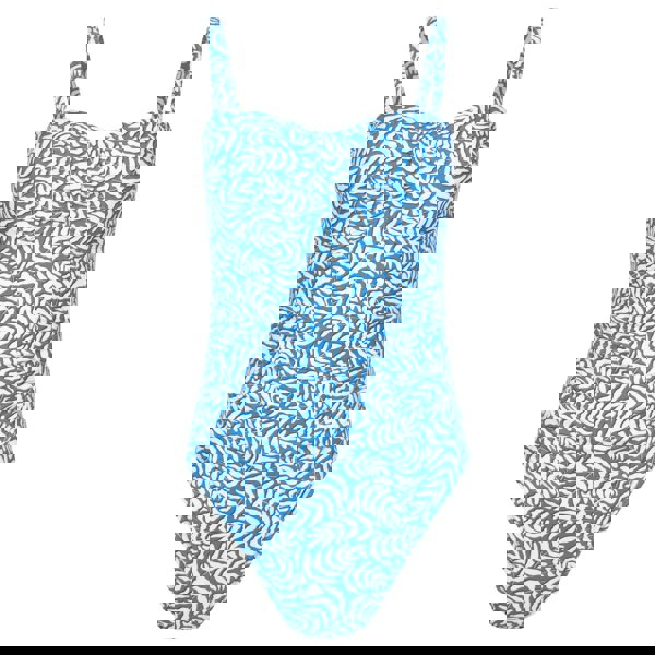 Mountain Warehouse Womens Resort Printed Tummy Control One Piece Swimsuit - Blue