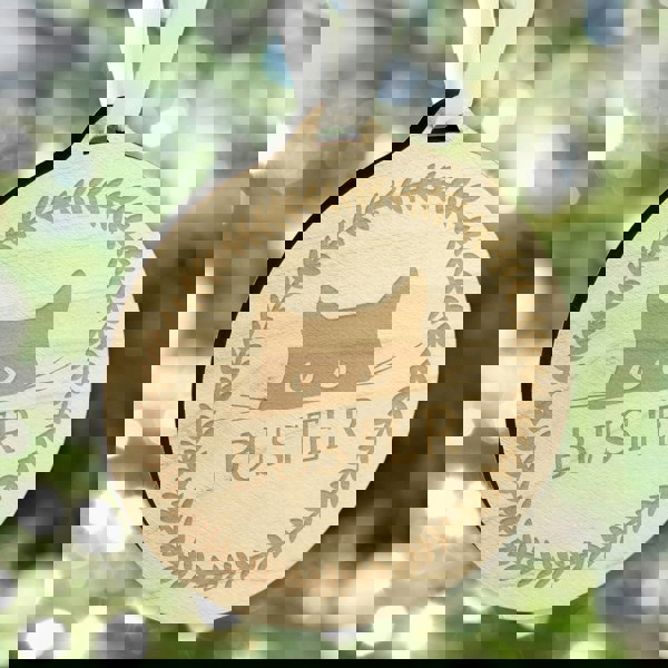 Personalised Memento Company Personalised Cat Round Wooden Bauble