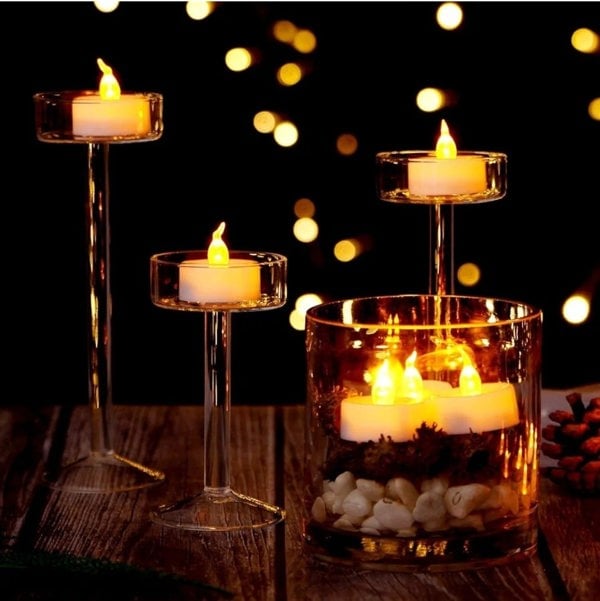 Lighting Legends Warm White Flameless Flickering LED Tealight Candles