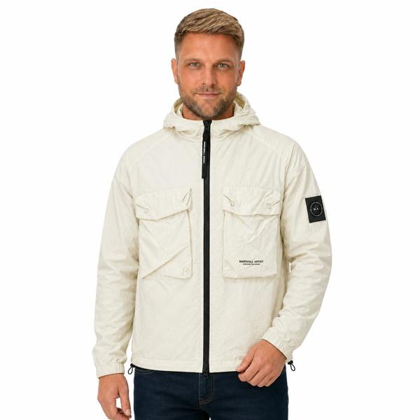 Marshall Artist Centro Hooded Overshirt Silver Birch
