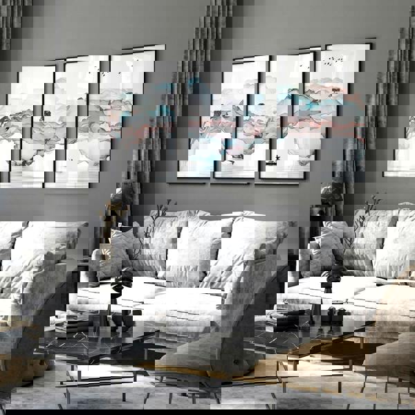 Landscape painting Japan | set of 3 wall art prints for living room