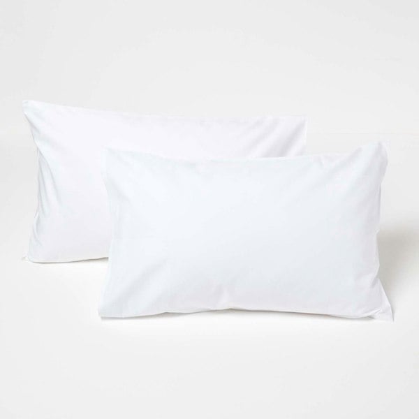 HOMESCAPES Crisp & Cool 200 TC Egyptian Cotton Percale Kids' Pillowcases – 40 x 60 cm, 2 Pack