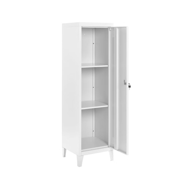 MMT Furniture Designs Metal 2 Shelve Locker Cabinet, 1 Door Storage Cupboard for Home or Office