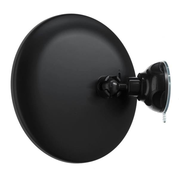 BESLAGSBODEN Matt Black LED Mirror with Suction Cup Mounting (200mm) 7x Magnification Bathroom Makeup or Shaving Mirror