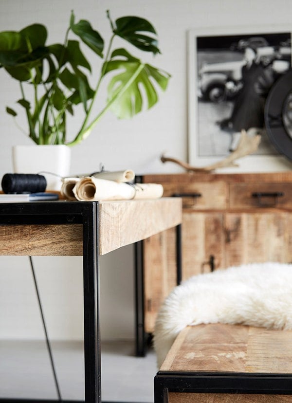 IH Design Herica Industrial Vintage Mintis Medium Dining Table