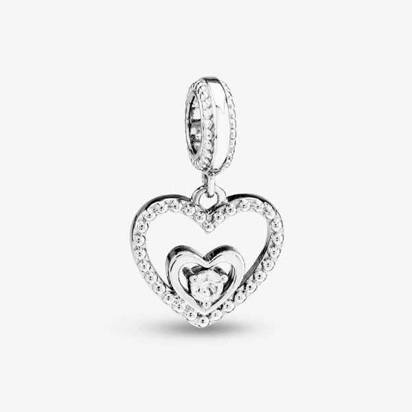 Rosa Lea April Birthstone Heart Dangle Charm AM-2THB004204-White