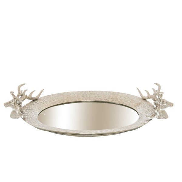 Hill Interiors Stag Head Decorative Tray - Silver