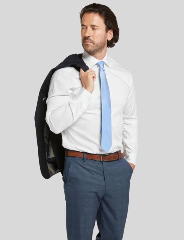 Tailored Fit White Non-Iron Pure Cotton Twill Shirt