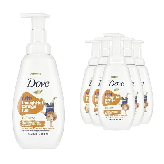 Dove Kids Care Body Wash Coco Cookie Hypoallergenic Shower Gel 400ml, 6 Pack