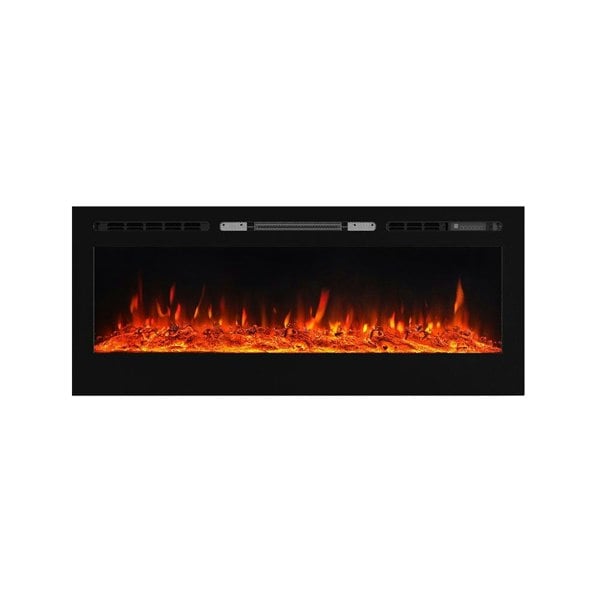 60 Inch Black Wall Mounted Fireplace with Changeable Mirror Effect Wall Mounted Fires Living and Home