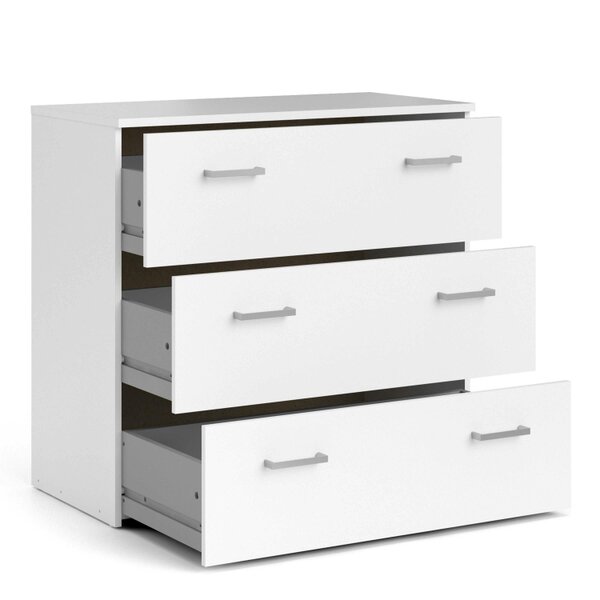 Wyld Haus Berlin White Bedroom Furniture Set with Bedside Chest of Drawers and Wardrobe