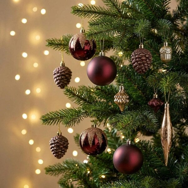 Garden Greatness Decorated Christmas Bauble Mix Set 64 Pack