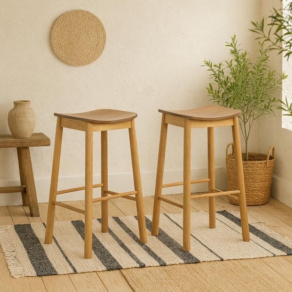 Wyld Haus Set of 2 Quietwood Oak Bar Stool