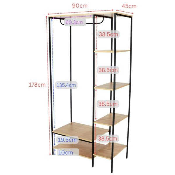 Core Products Kelly Open Wadrobe with Side Shelf Storage