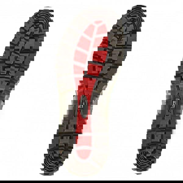 Grisport GriSport Stream Men's and Women's neoprene fishing, hunting, and farm wellies boots, showing the durable tread sole with red and black grip pattern for outdoor activities.