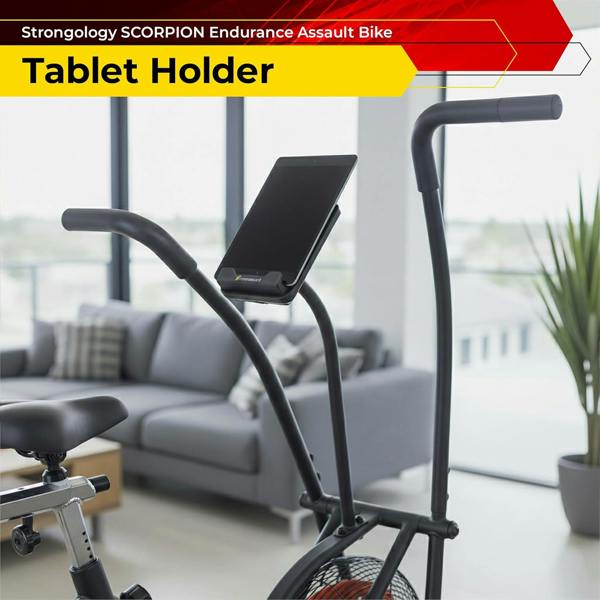 Homeology SCORPION Assault Bike - Compact Home Fitness Stationary Bike for Full Body Workouts with Smooth Fan Resistance and LCD Display