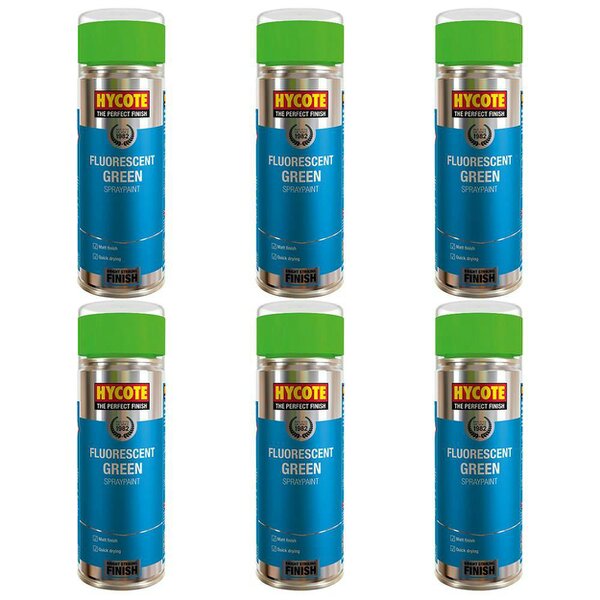 Hycote 6X Hycote Fluorescent Green Spray Paint 400ml