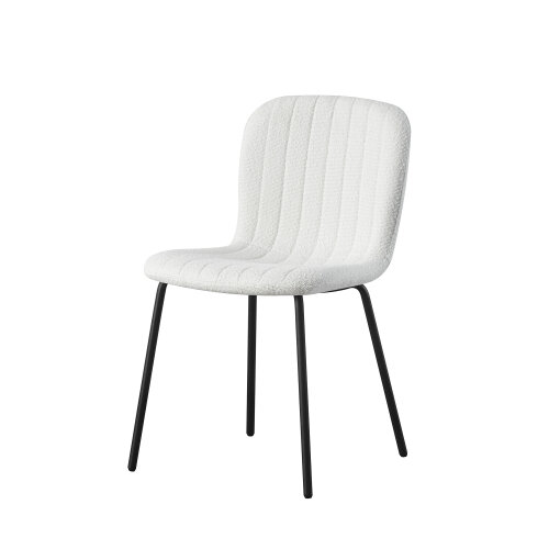 Set of 6 Teddy Faux Fur Stitched Design Dining Chairs Bella