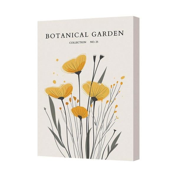 Benjamin Tate Design Botanical Garden Canvas Print Wall Art Yellow Flowers UK Handmade