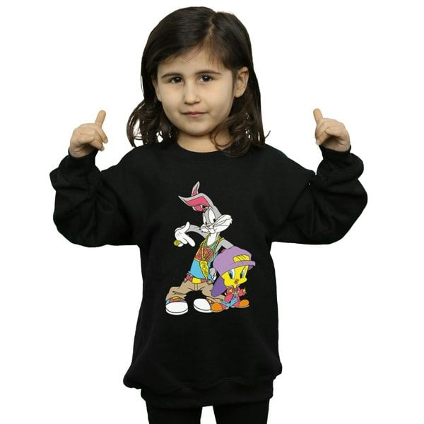 Looney Tunes Girls Bugs And Tweety Hip Hop Sweatshirt - Black