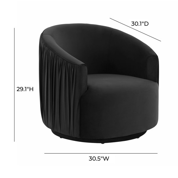 Furniture Edit London Black Pleated Swivel Chair