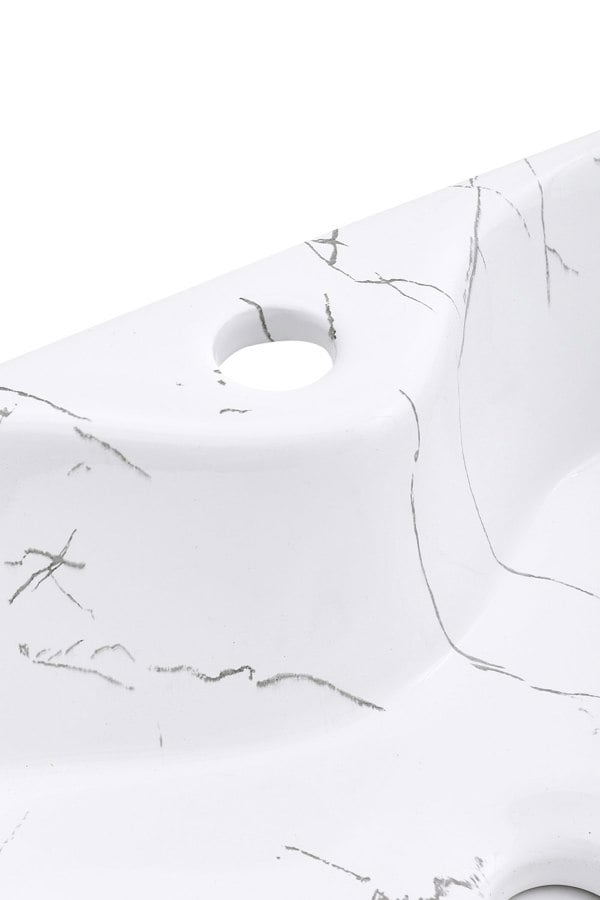 Living and Home Rectangular Marble Bathroom Vanity Vessel Sink