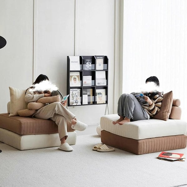 Thorne Lazy Sofa Bed, Single Sofa Bed, Leathaire with sofa bed with thick mattress